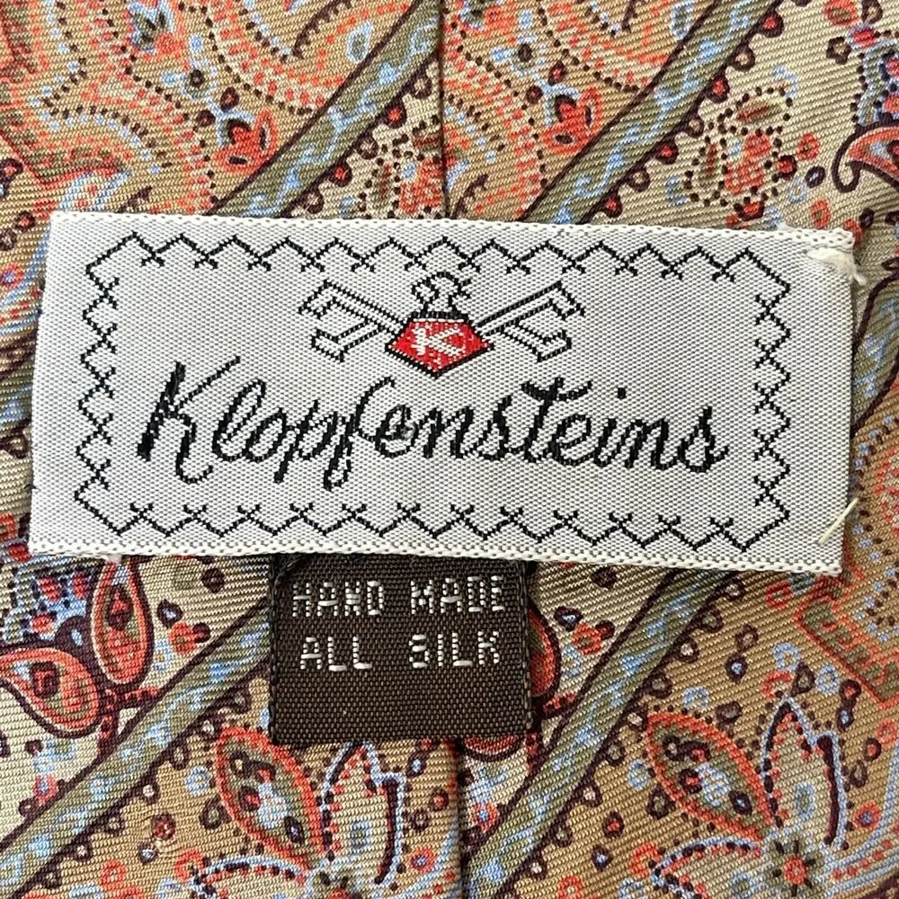 Klopfensteins Handmade Silk Paisley Necktie 3 Inch Wide Classic Mens Tie
